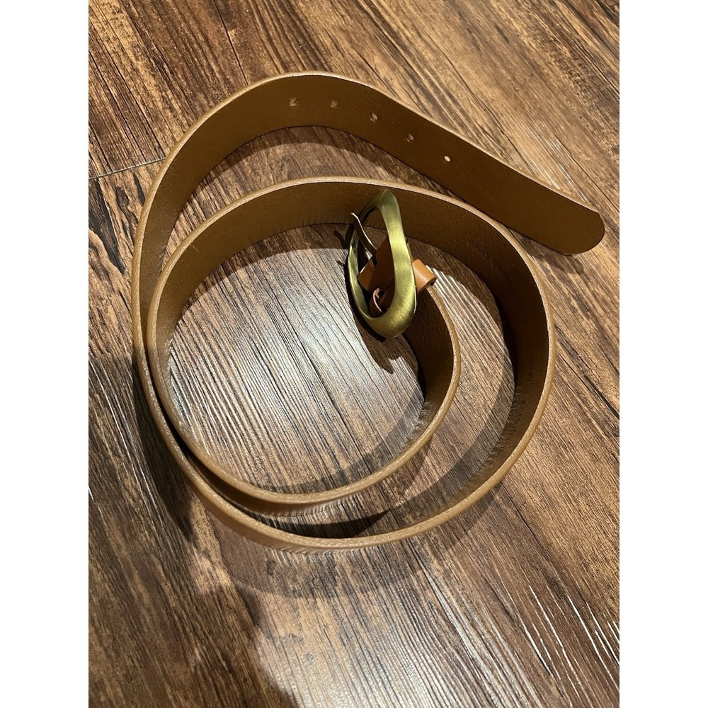 Coldwater Creek Size XL Men's Genuine Leather Belt Brass Buckle EUC